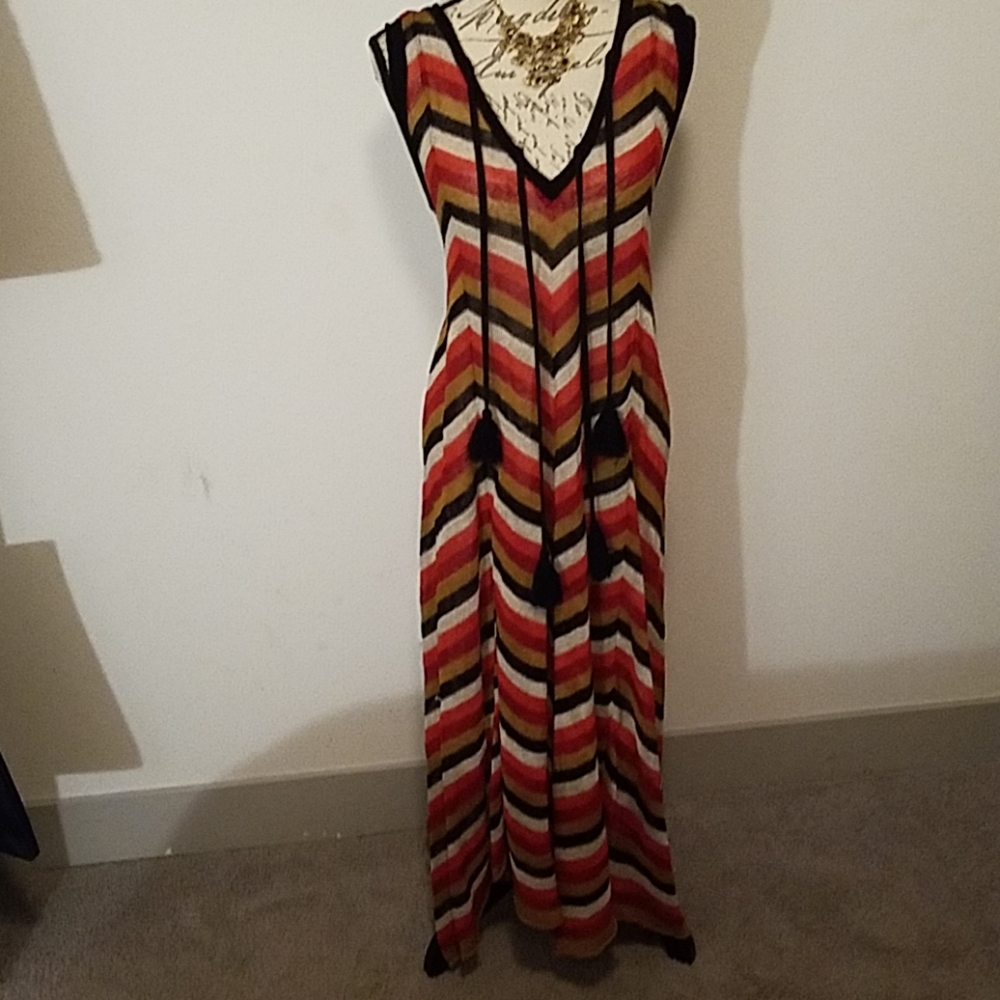 Zara Knit Collection Striped Maxi Dress